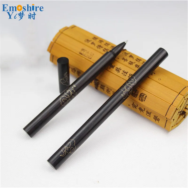 

Высококачественная прочная деревянная ручка для подписи сандаловая серебряная проволока Серебряная шелковая гелевая ручка ручная полиро...