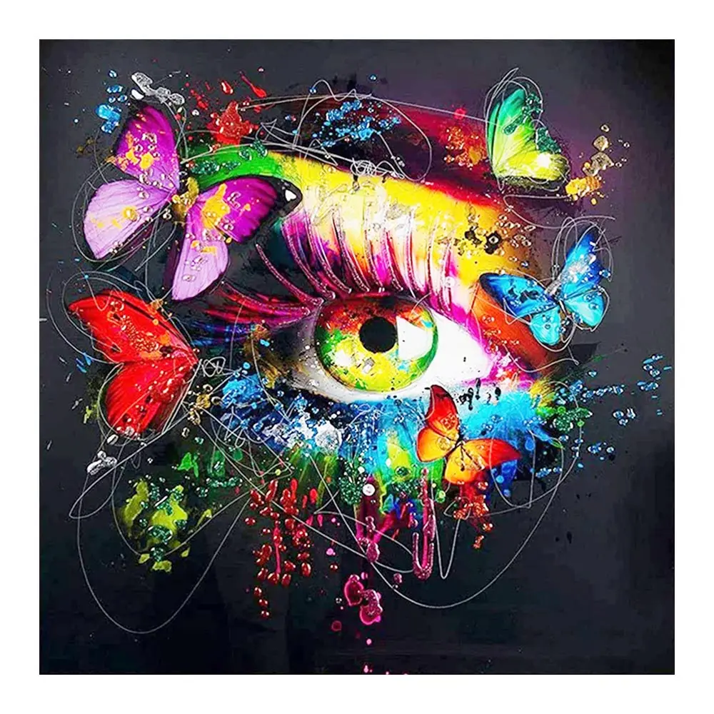 

Colorful Butterfly Beautiful Human Eye Diamond Painting Round Full Drill Nouveaute DIY Mosaic Embroidery 5D Cross Stitch Pattern