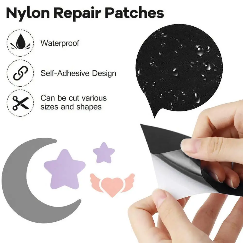 2pcs Black Waterproof Self-adhesive Patches Badge Clothing Sticker Applique DIY Outdoor Tent Jacket Repair Tape Non-iron Patch | Дом и сад