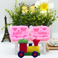 3d small train shape silicone mold kitchen baking resin tool dessert cake lace decoration diy chocolate pastry fondant moulds