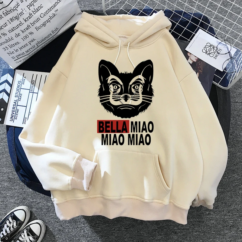 Funny Cartoon La Casa De Papel Streetwear Hoodie Male 90s Money Heist Hoodies The House of Paper Bella Ciao Sweatshirt Unisex
