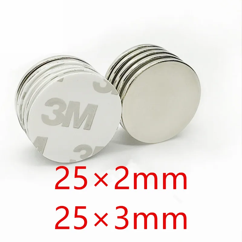 

5/10 шт., супермощный неодимовый магнит с клеем, 25x2 мм, 25x3 мм