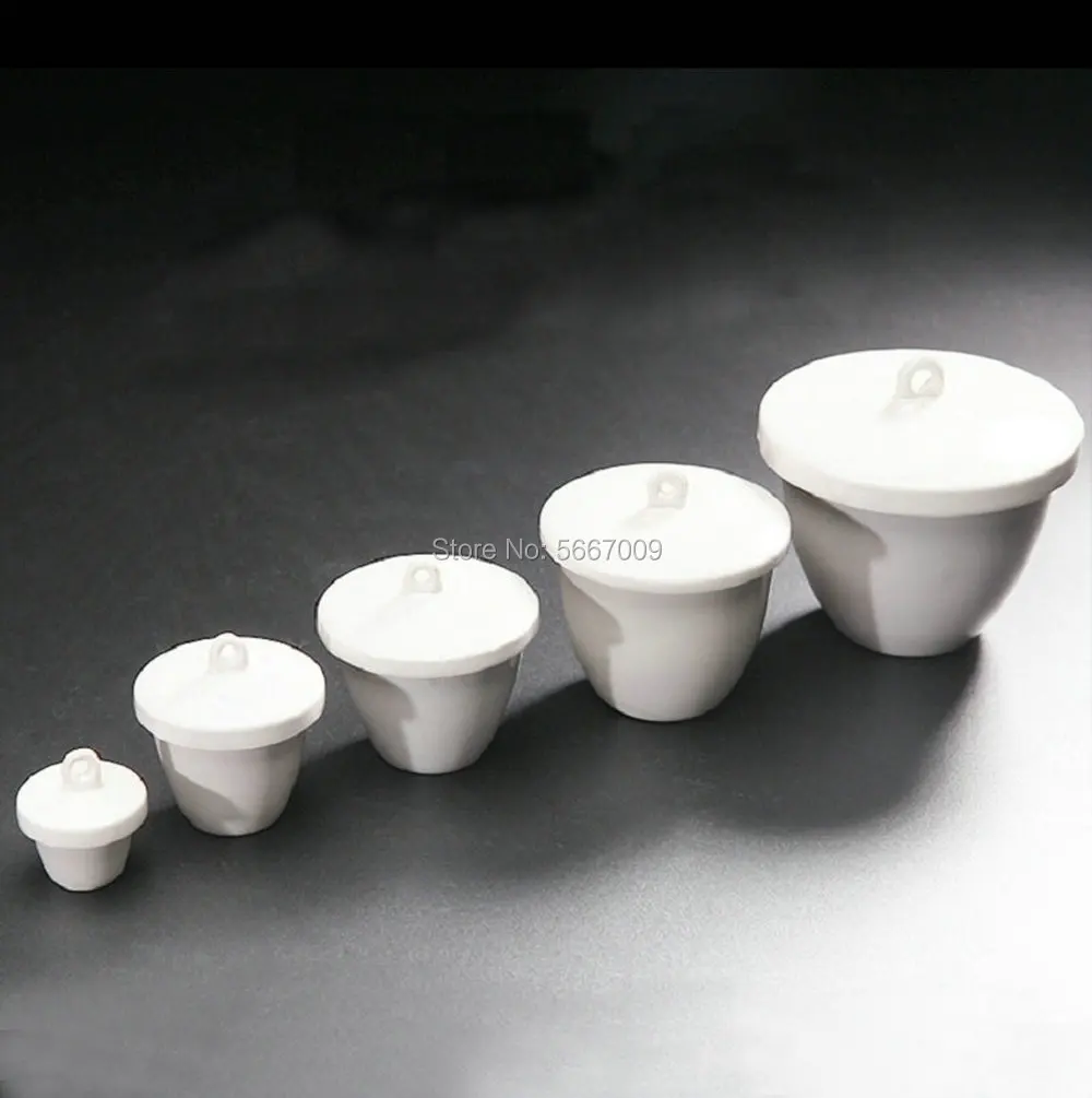 

All size available 5ml to 300ml Porcelain crucible lab 1/2/5/10pcs ceramic crucible with lid for school labratory experiment