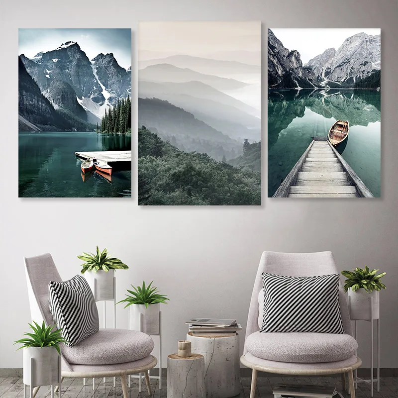 

Nordic Style Travel Landscape Poster Picture on Wall Canvas Painting Nature View Home Decor For Livingroom