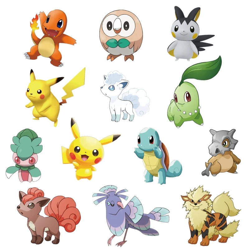 13 шт. оптовая продажа микс Аниме Покемон значок милый теплообмен патч для детей