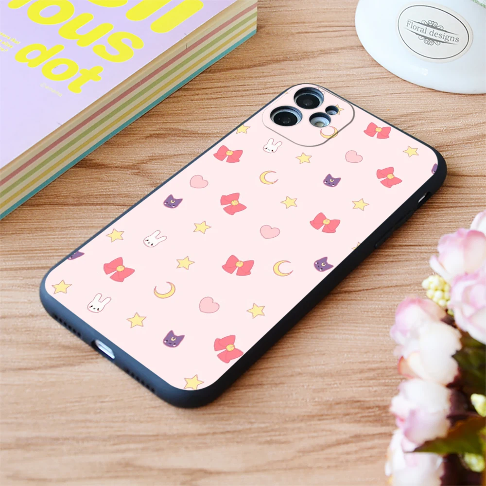 

For iPhone Moon Bunny Print Soft Matt Apple iPhone Case 6 7 8 11 12 Plus Pro X XR XS MAX SE
