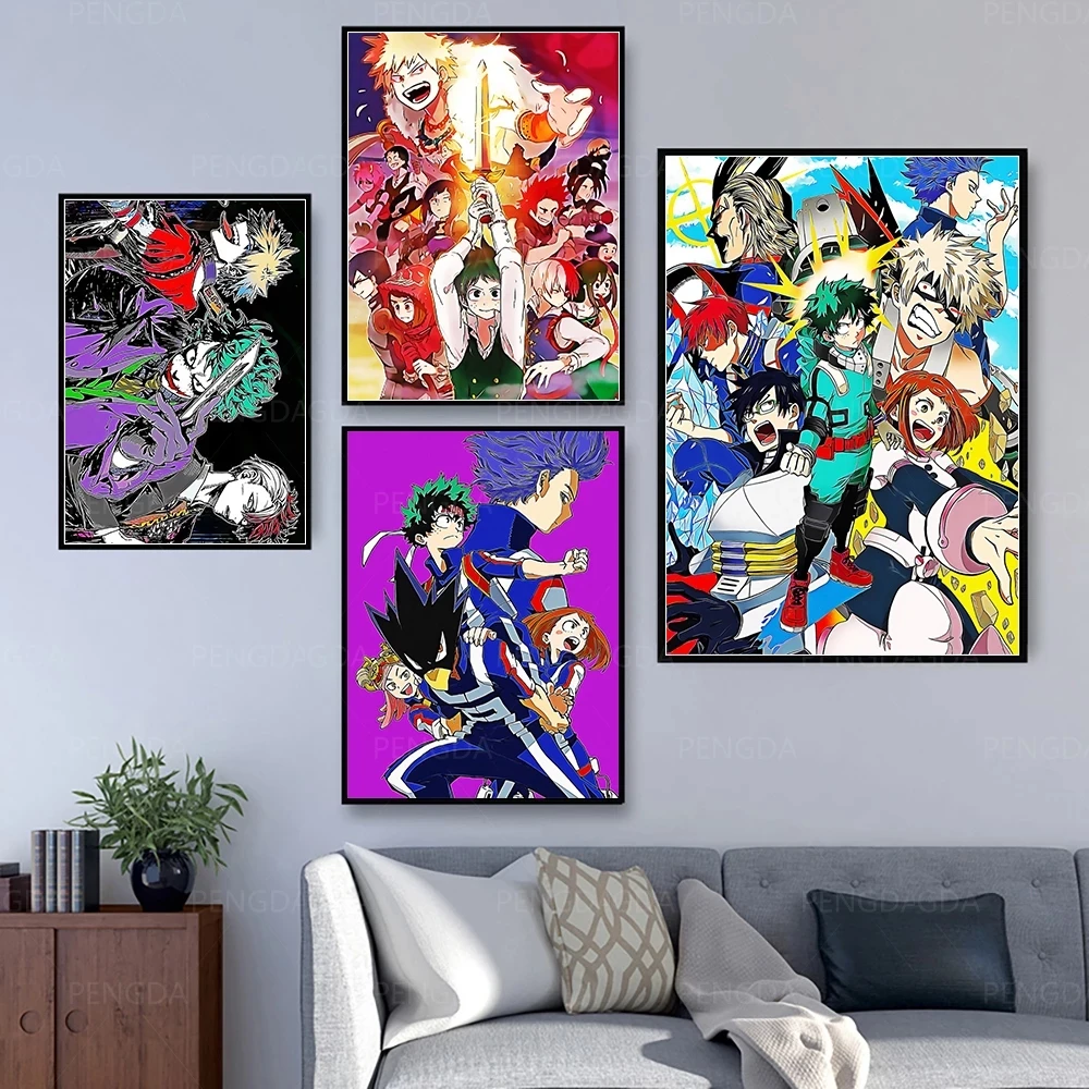 

Canvas HD Printed Poster Home Decoration My Hero Academia Painting Wall Art Animation Picture For Living Room Modular No Framed