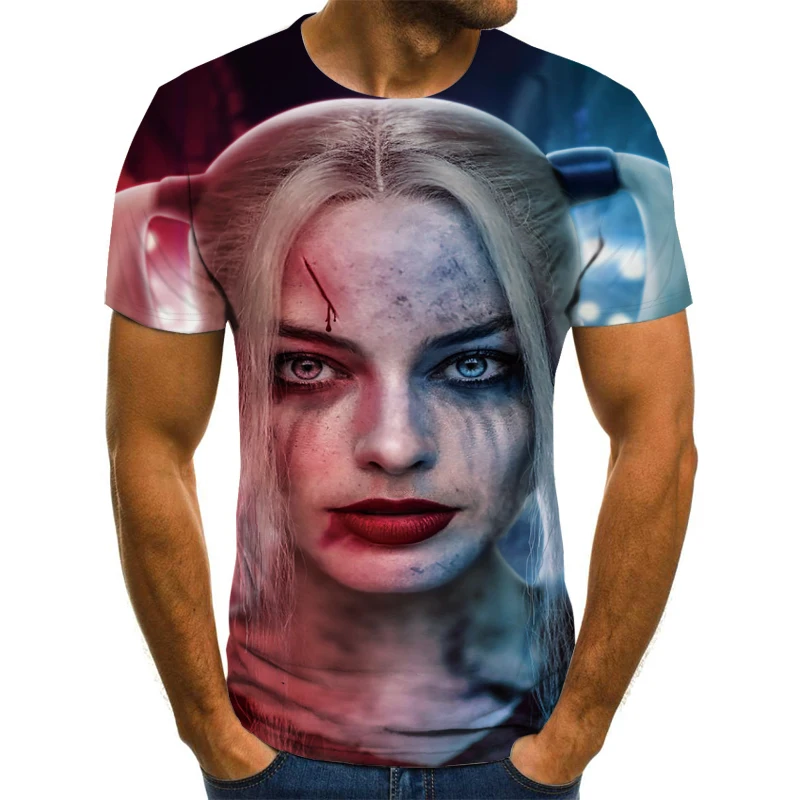 

Hot selling men and women clown T-shirts wild 3D printing fashion Harajuku summer short-sleeved T-shirt men's wholesale tops