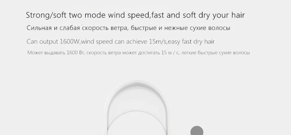 Фен Xiaomi Mijia SMATE для путешествий, бытовой фен, инструменты для укладки волос, фен для горячей и холодной воды 220 В 1600 Вт