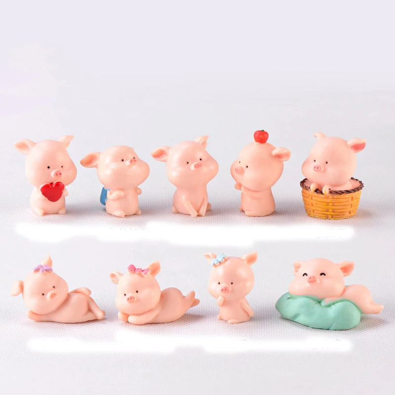 Мини фигурка Милая свинка для вечерние него декора рождественская миниатюра