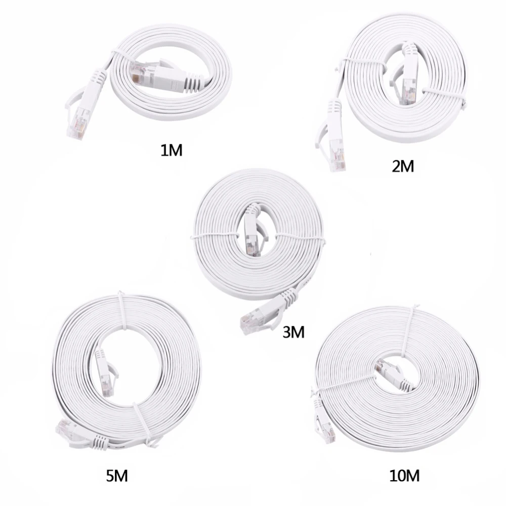 

White CAT6 Flat Ethernet Cable Cat6 RJ45 Network LAN Cable Ethernet Cable Computer UTP Patch Cord for Router 1M/2M/3M/5M/8M