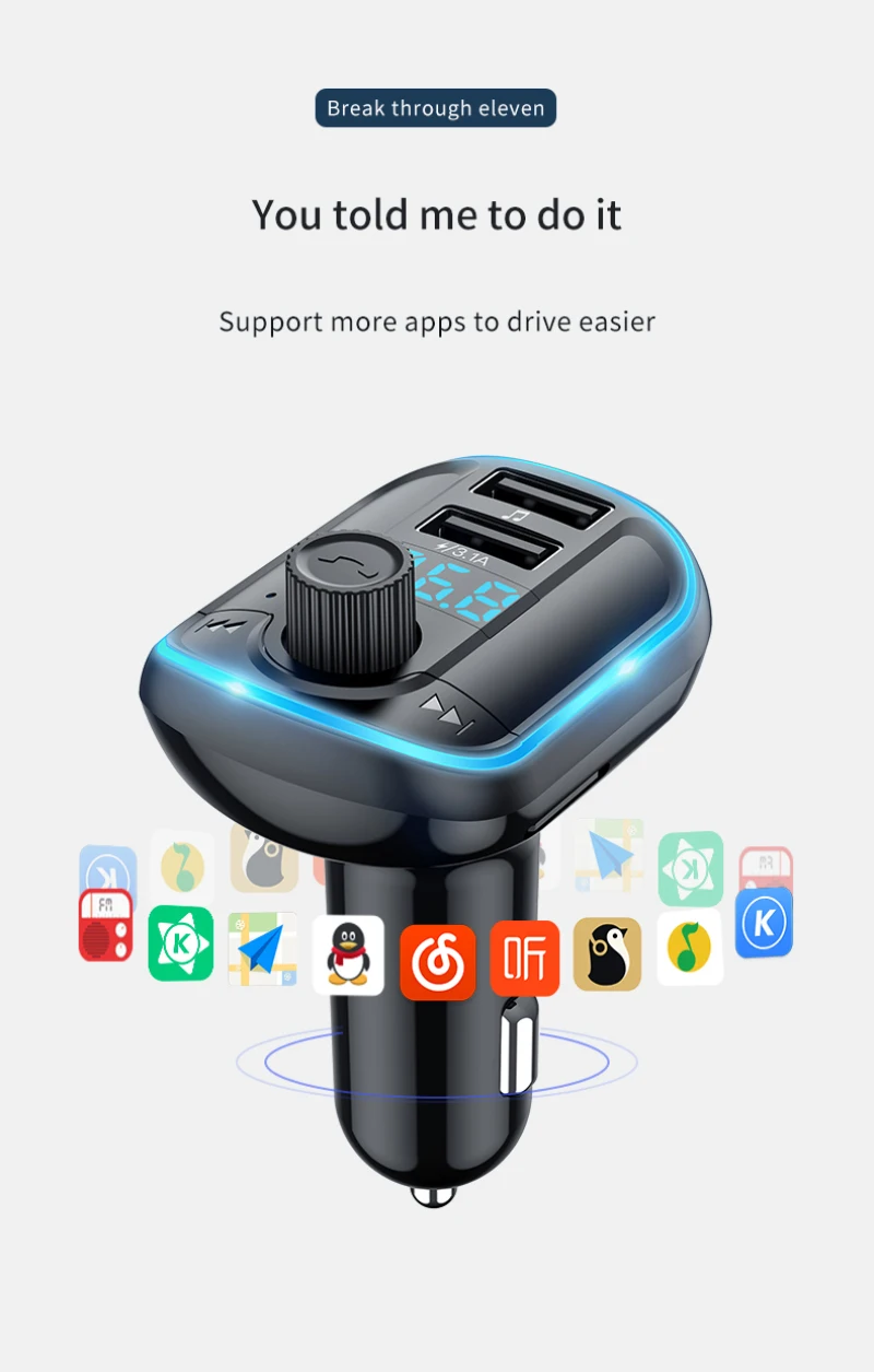

New High Quality Car Wireless Bluetooth Fm Transmitter Radio Adapter Kit Mp3 Player 2 Usb Charger