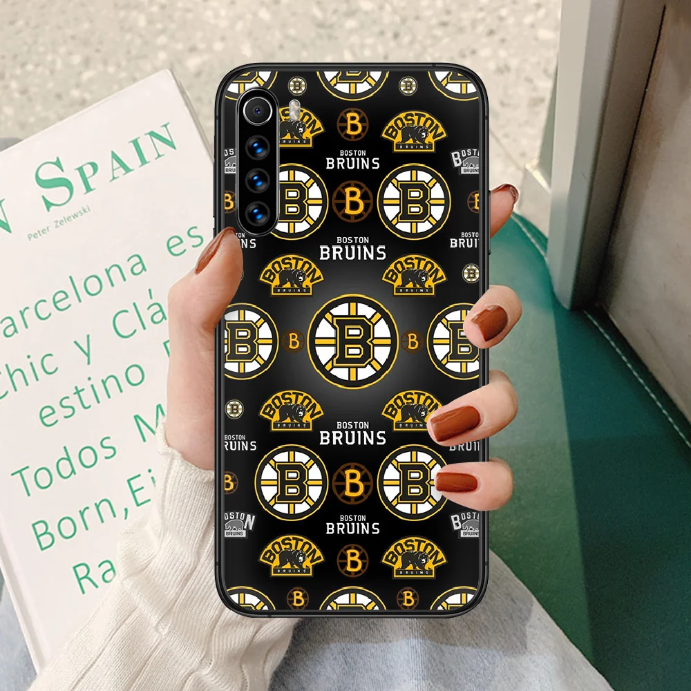 

Boston Bear Hockey team Phone case For Xiaomi Redmi Note 7 8 8T 9 9S 4X 7 7A 9A K30 Pro Ultra black bumper soft back fashion