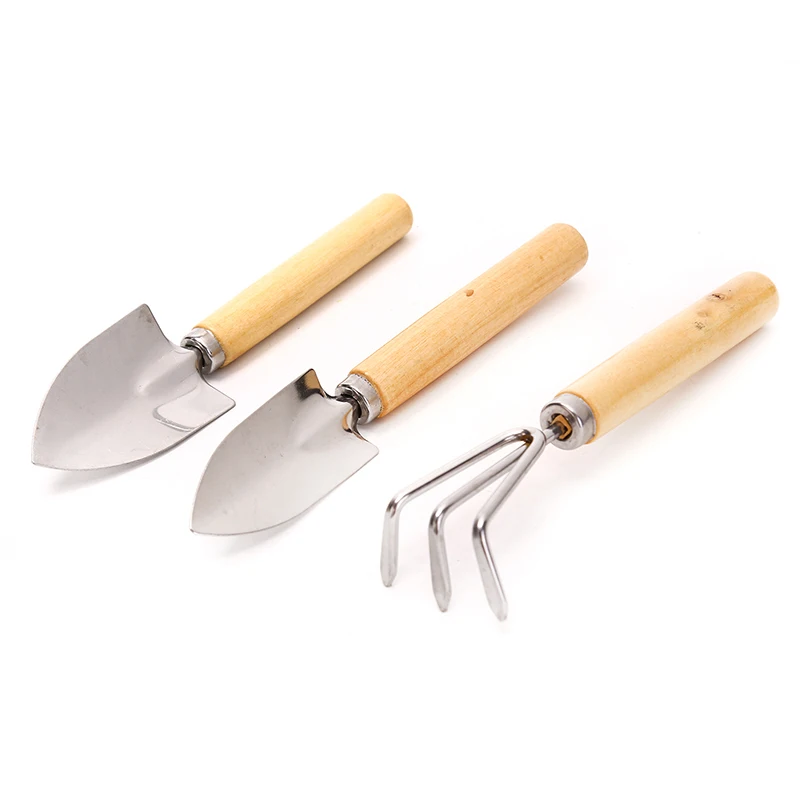 3pcs Mini Gardening Tools Succulent Shovel Spade Rake Potted Plant Gadgets Home-grown Mini Digging Suits