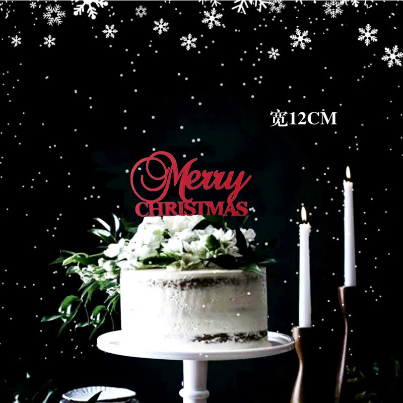 Новые золотые акриловые рождественские топперы для торта высококачественные