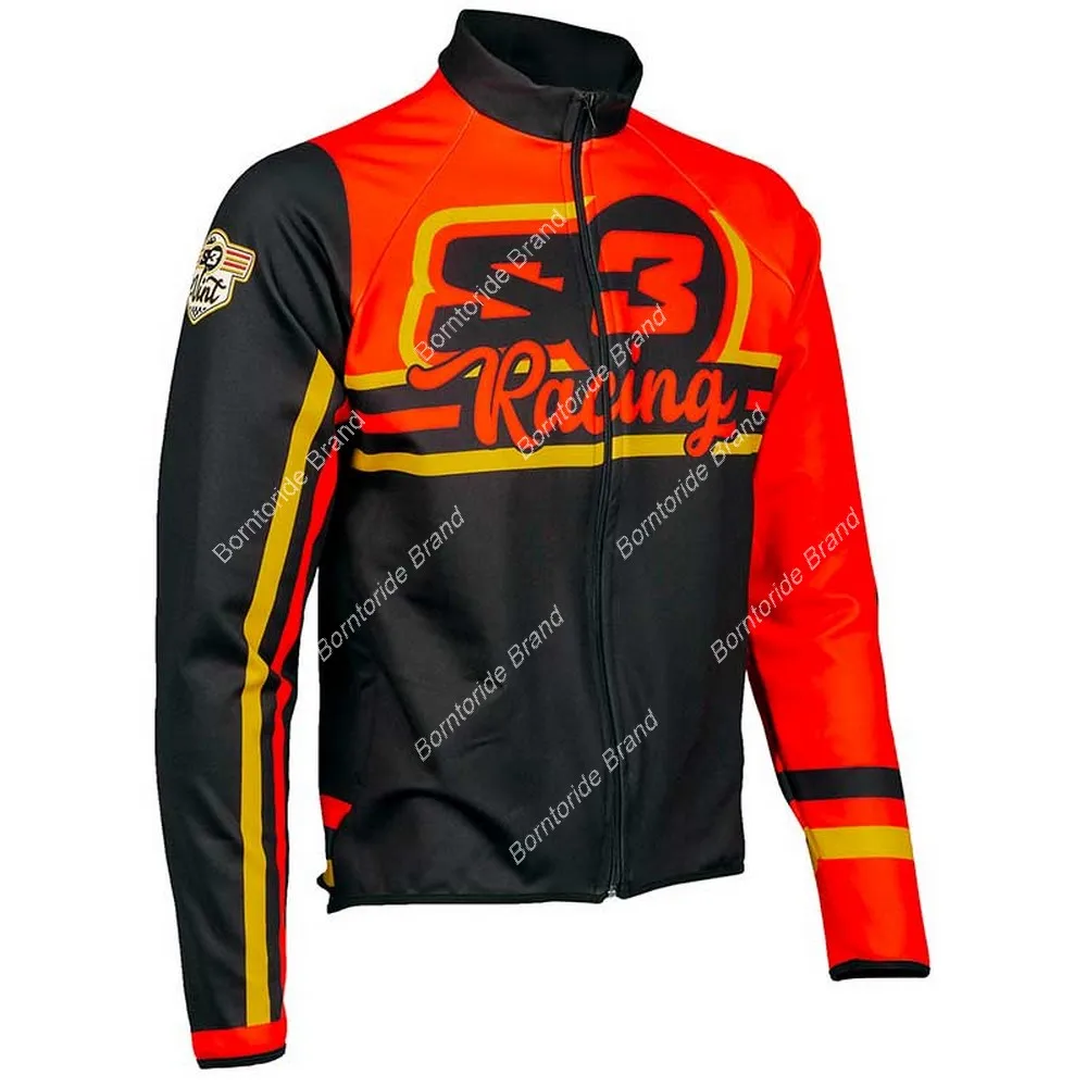 Зимняя Теплая Флисовая велосипедная куртка одежда для горного и шоссейного