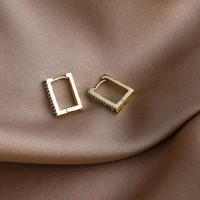 zhixun 2021 korean new fashion square small ear buckle temperament simple hoop earrings for women elegant womens jewelry