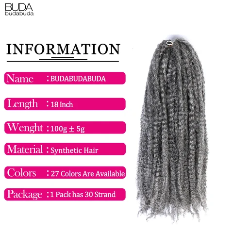 Синтетические волосы Budabudabuda марли косички 18 дюймов
