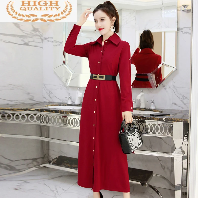 

Elegant Korean Vintage Dress Long Office Dress Spring Summer Dress Women Clothes 2021 Women's Dresses OL Formal Vestidos ZT2113