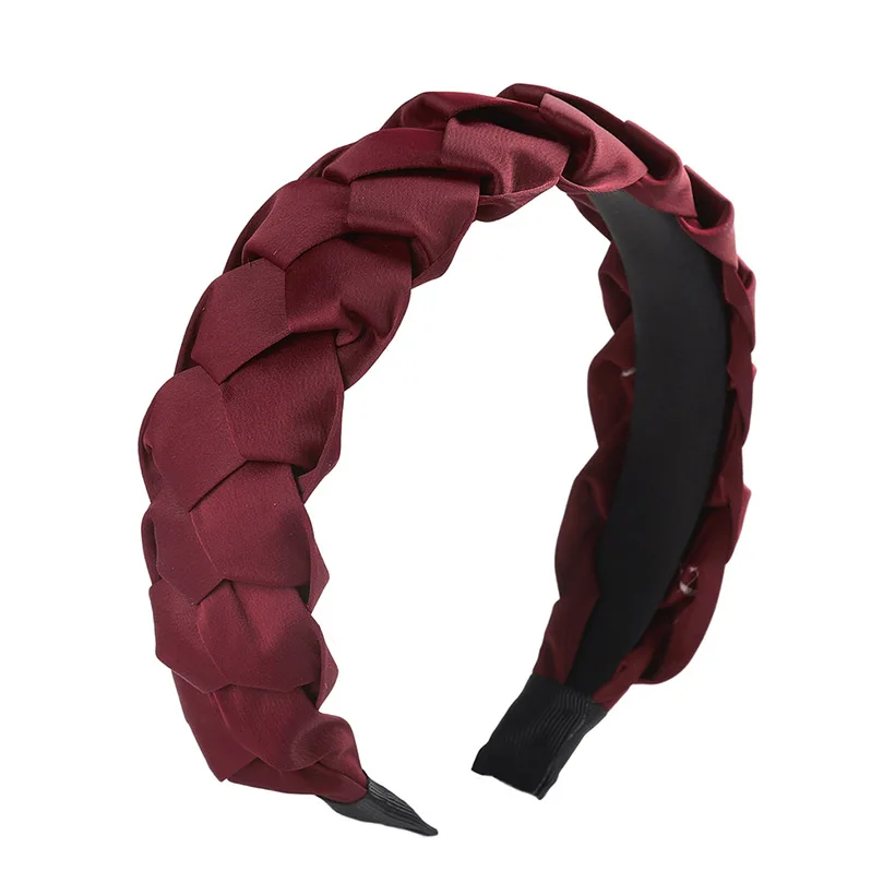wine red LEVAO, новинка, ручная работа, скрученное оголовье в клеточку, женский элегантный ободок, тюрбан, женские повязки для волос, аксессуары для волос, обруч для волос, головной убор - Цвет: wine red
