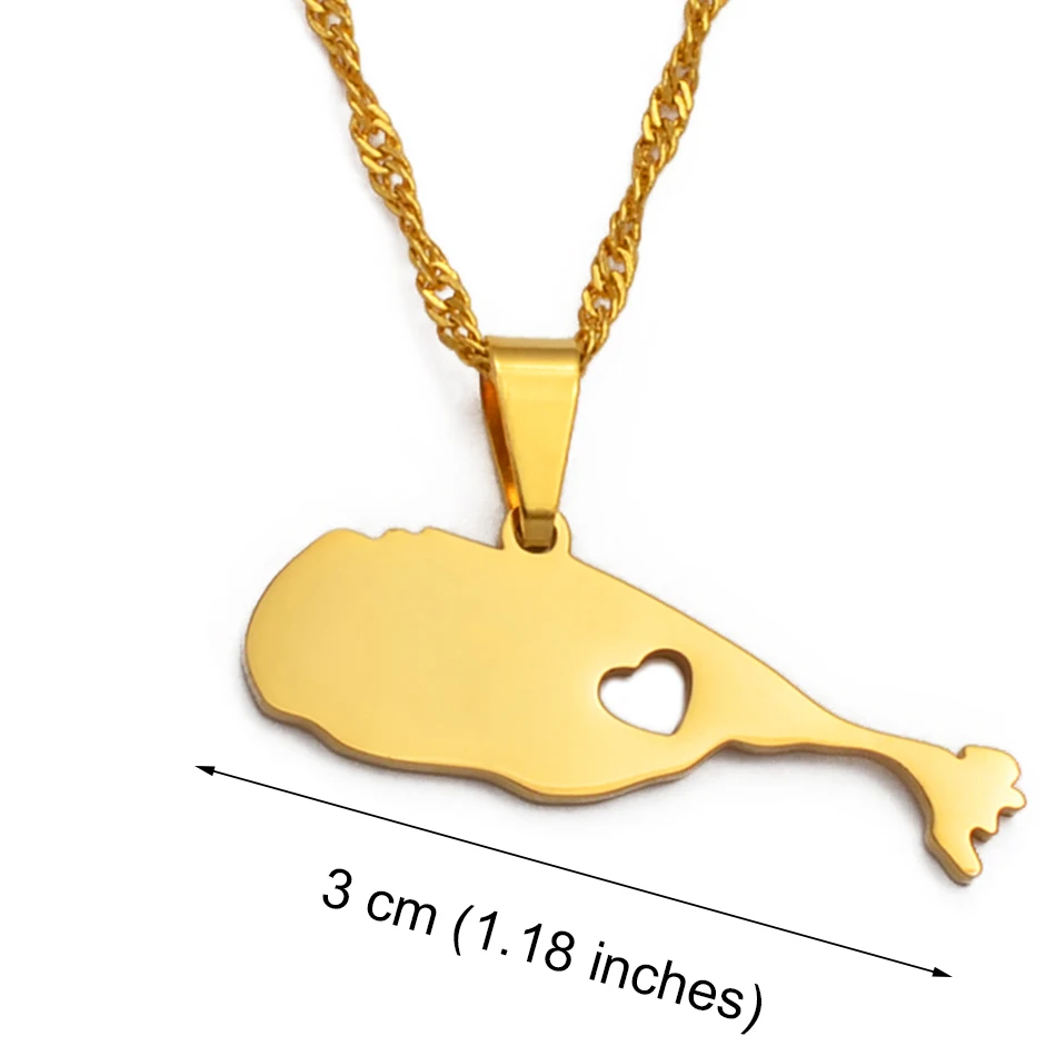 Ожерелье с подвеской в виде карты аннийо Федерации св. КИТС И невирас золотистые