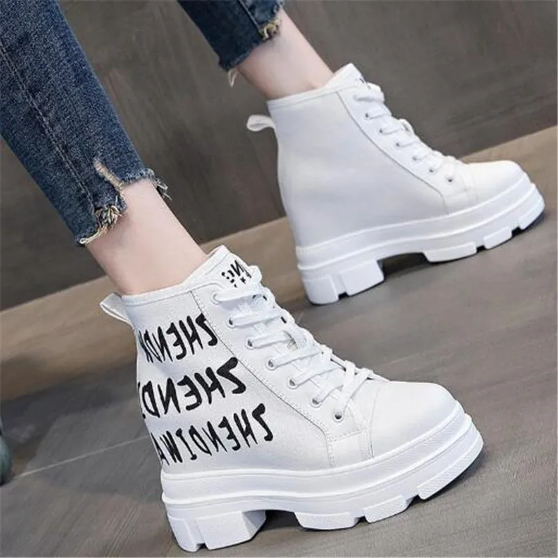 

New women's sneakers fashion high-top thick-soled comfortable lightweight canvas breathable casual all-match women's shoes