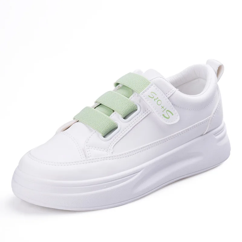 

Casual shoes female students Velcro white shoes female 2021 spring new shoes shallow mouth flat female shoes one pedal