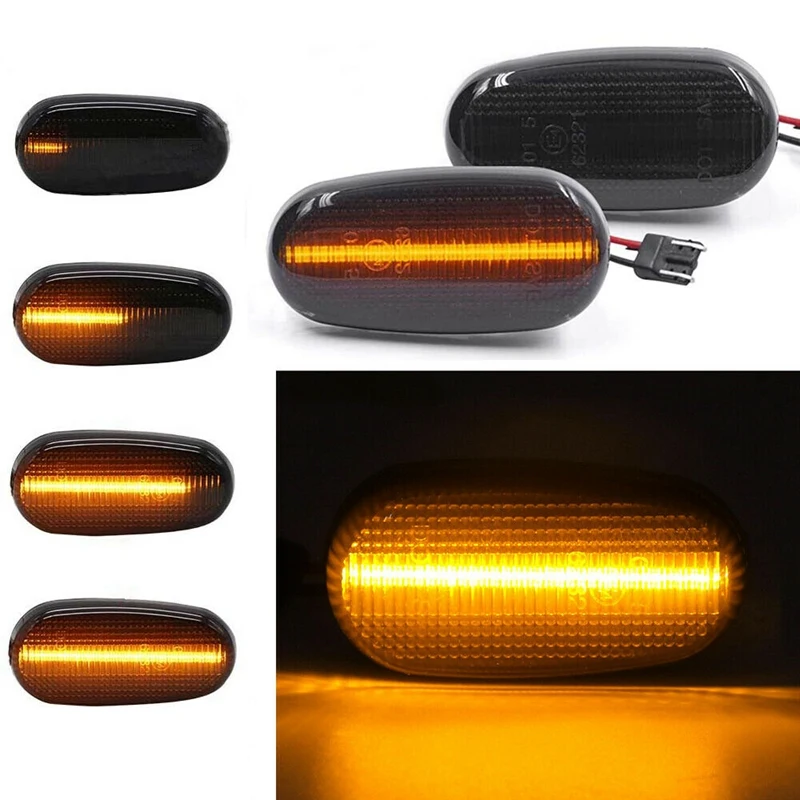 2Pcs Car Dynamic LED Side Marker Light Turn Signal Smoke for Alfa Romeo Mito 147 GT Fiat Bravo 51822766 | Автомобили и мотоциклы