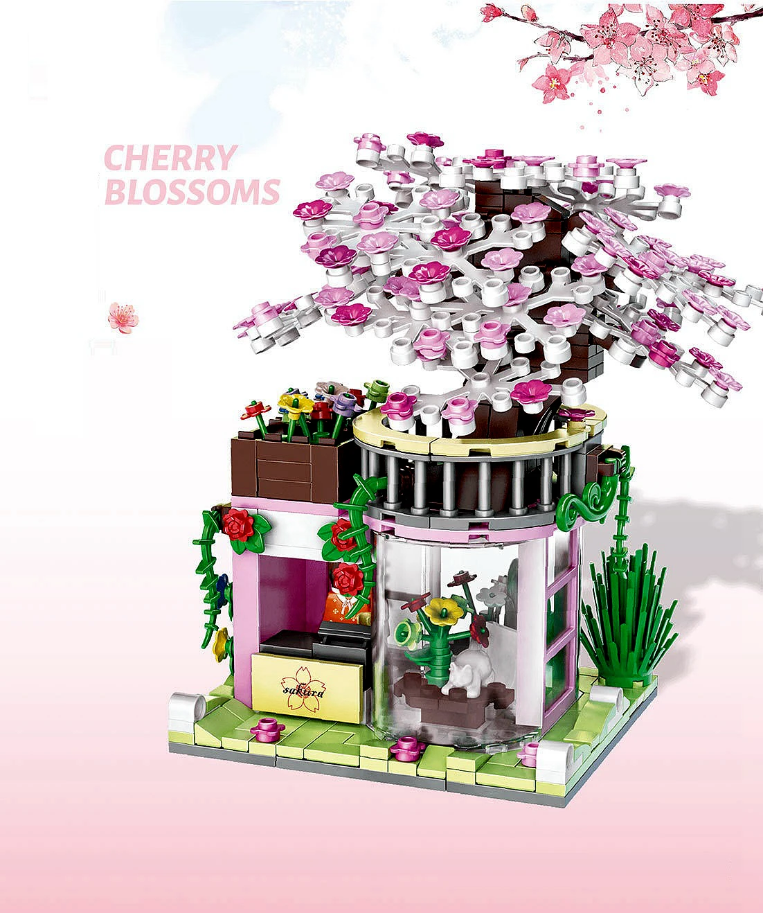 

6 Set DIY Plant Potted Rose Flowers Mini Building Blocks Bricks Kid Gift Decompression Toys Girls Home Furnishings