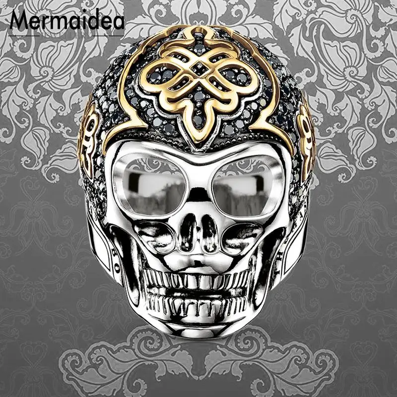 Кольцо с узлом в виде черепа для мужчин и женщин элегантное посеребренное