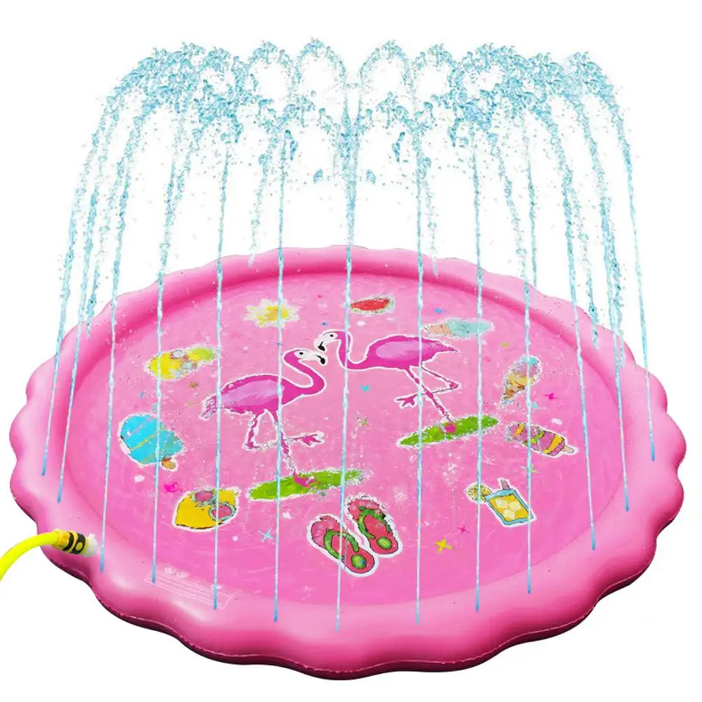 

170cm Sprinkle And Splash Water Play Mat For Children Outdoor Swimming Beach Lawn Inflatable Sprinkler Pad Pink