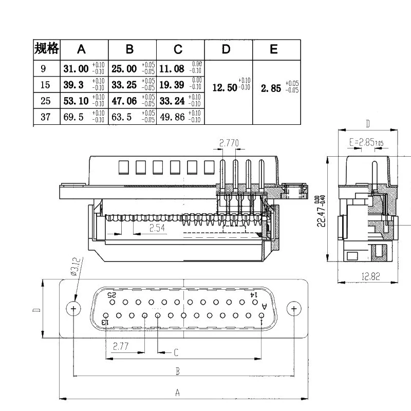 2 шт. D-SUB DIDC 9 15 25 37Pin DB9 DB15 DB25 Мужской Женский головная линия прессования типа разъем D SUB DIDC-9P 15P 25P разъем