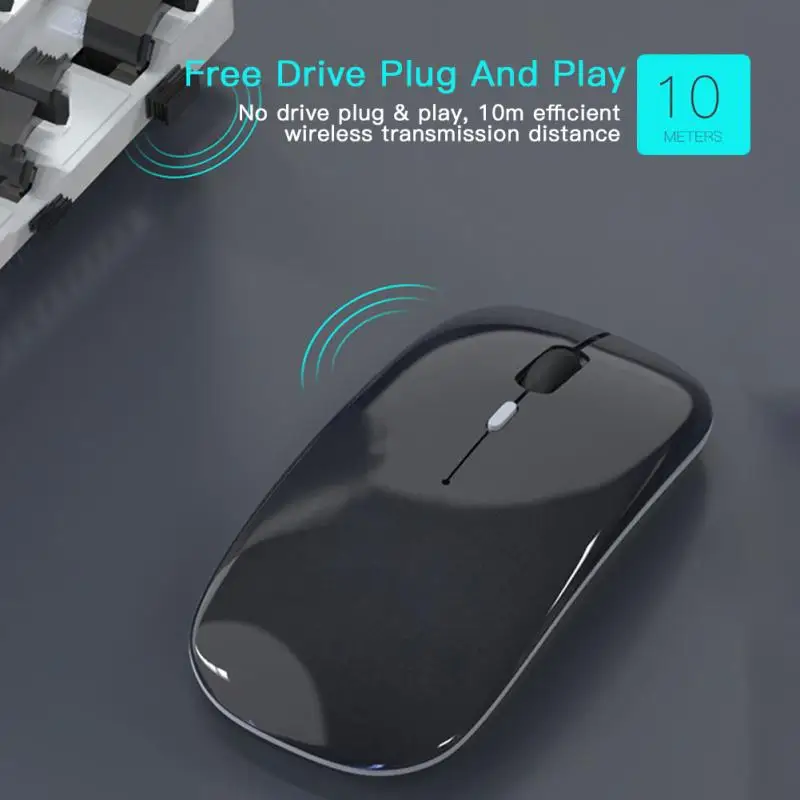 Беспроводная мышь 2 4 Ghz Bluetooth RGB компьютерная Бесшумная перезаряжаемая с