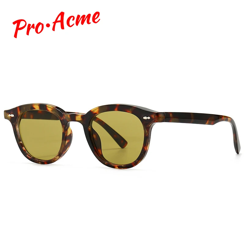Pro Acme Black Small Round Sunglasses Women Men Retro Leopard Frame Male Sun Glasses UV400 2021 Summer Dropshipping PC1719 | Аксессуары