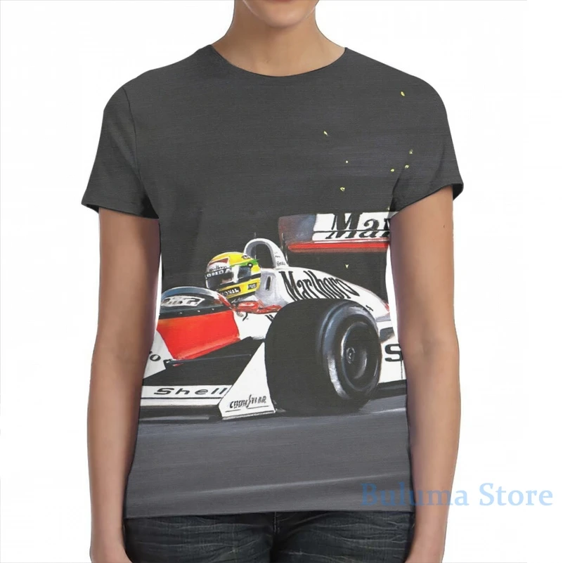 Футболка женская с коротким рукавом для мальчиков и девочек принтом артон Сенна
