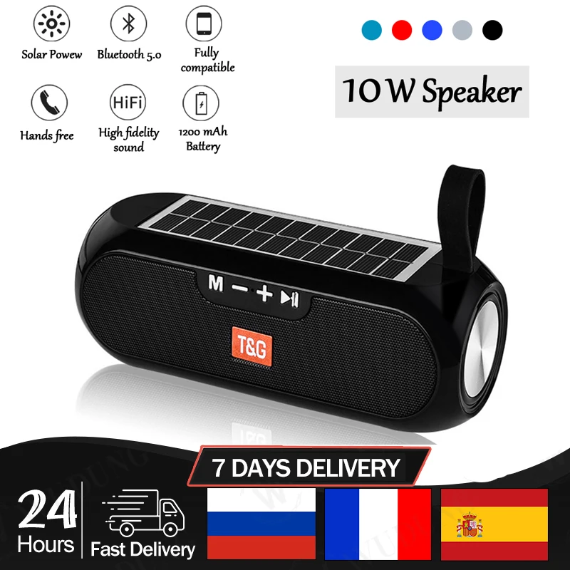 

Portable Column Wireless Bluetooth Speaker Stereo Music Box Solar Power Bank Boombox MP3 Loudspeaker Outdoor Waterproof Speakers