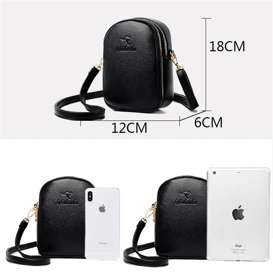 Роскошные дамские сумочки из мягкой кожи Дизайнерские однотонные сумки через