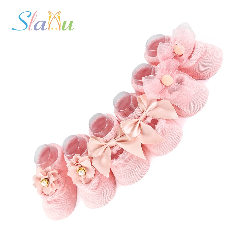 Хлопковые кружевные носки для новорожденных 3 пара/лот девочек подарок на день