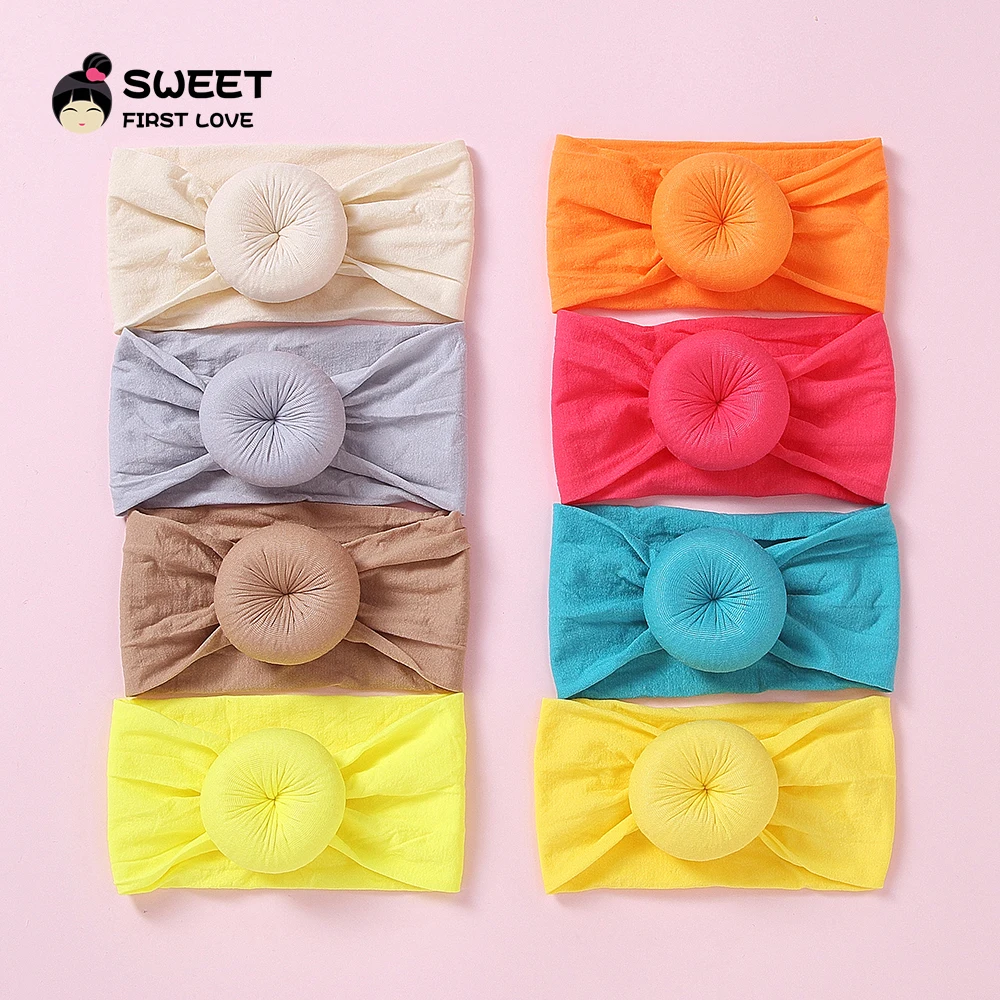 

Girls Top Round Cloth Headbands Soft Cotton Hair Accessories For Kids Customized Girls Cute Turban Hairband Soft Head Wraps