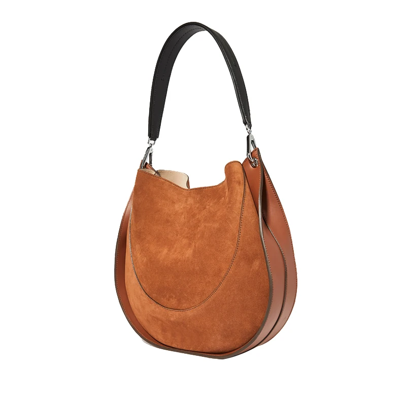 

Large Capacity Shoulder Bag Women's 2021 New Fashion Frosted Half Round Underarm Pack Vintage Simple Packet E069