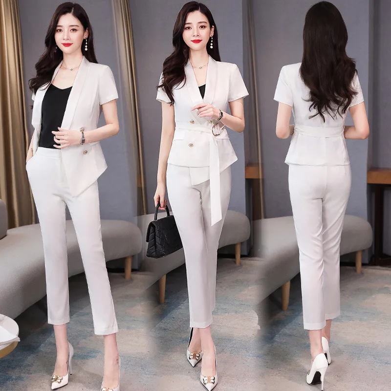 Костюм из двух частей костюм западный стиль 2020 лето новый Женский Повседневный