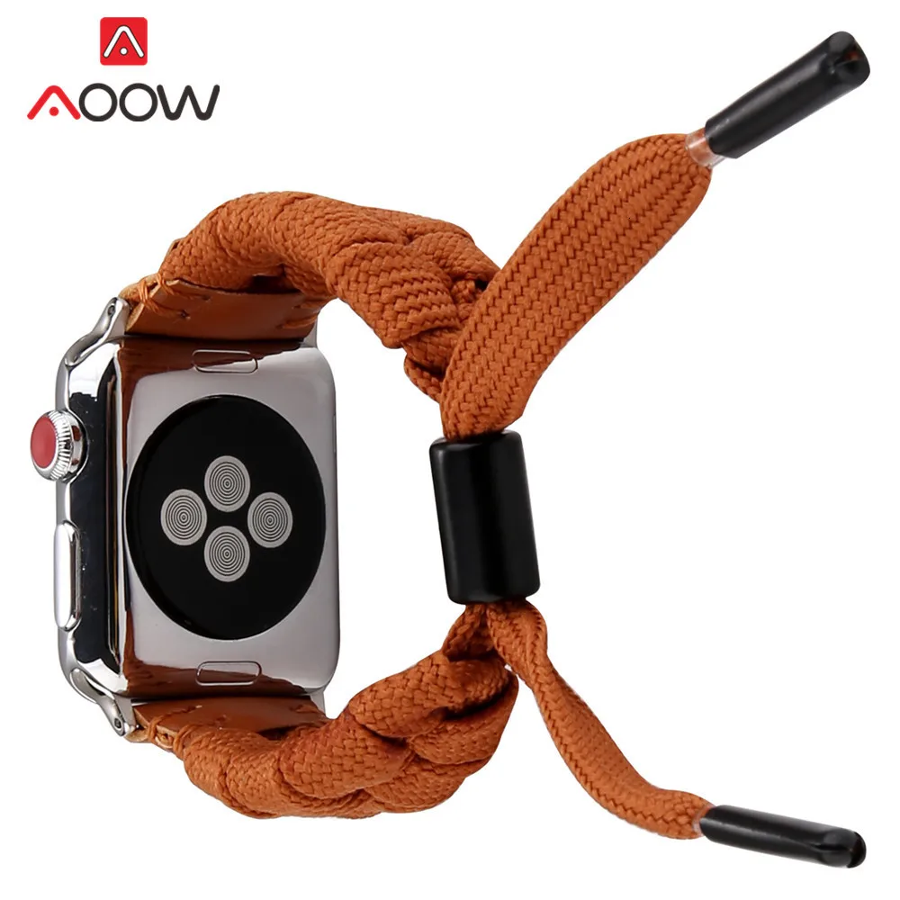 Модный креативный нейлоновый кожаный ремешок для часов для Apple Watch 38 мм 42 мм 40 мм 44 мм плетеный браслет ремешок для iwatch 1 2 3 4