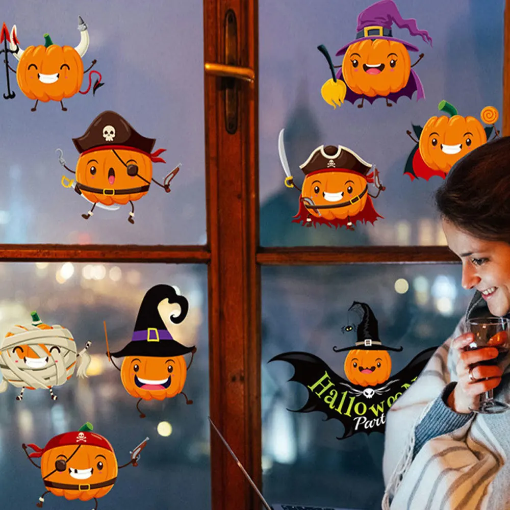 

Bloody Handprint Footprint Sticker Halloween Hotel Shopping Mall Easter Party Decoration Seamless PVC Window Sticker Wholesale