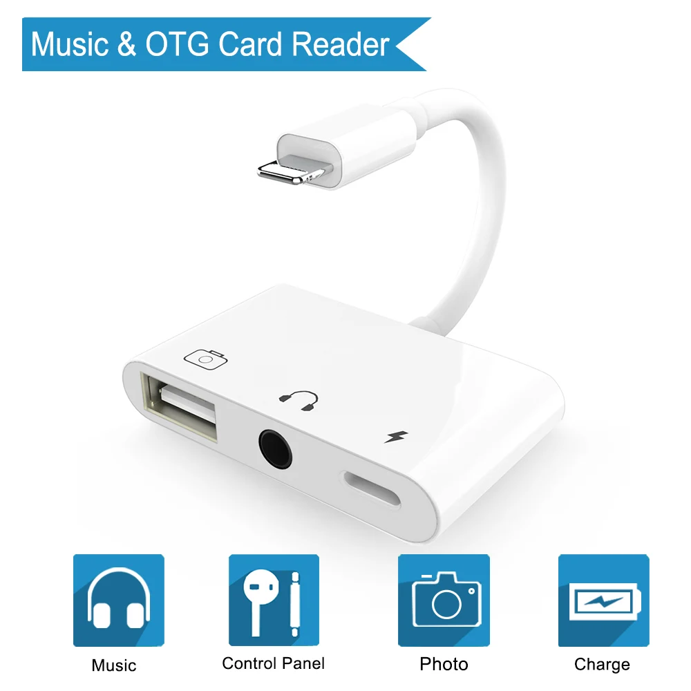 Адаптер Lightning/USB 3 с разъемом для наушников 5 мм кабель синхронизации данных iPhone