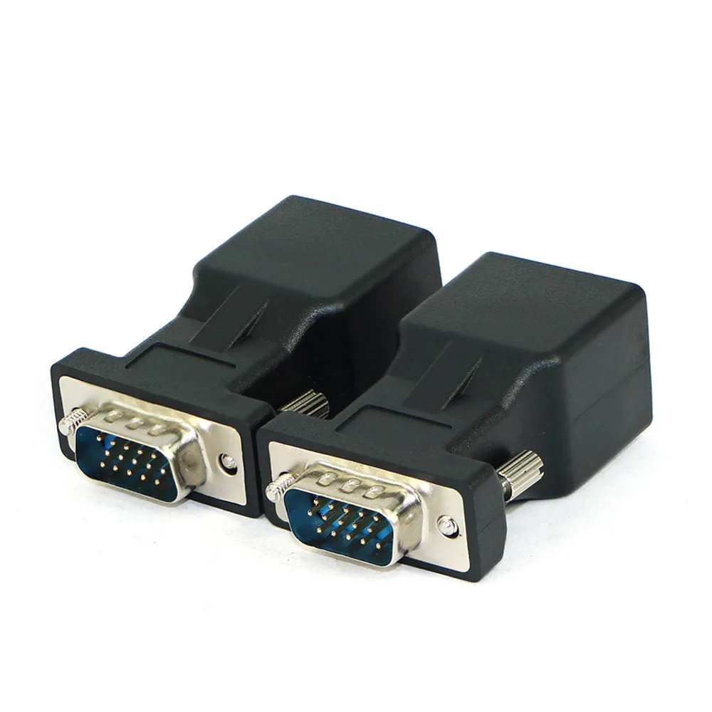 2 шт. VGA к RJ45 кабель адаптер удлинитель папа LAN CAT5 CAT6 20 м сетевой Высокое качество