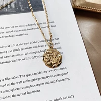 925 sterling silver necklace european and american retro roman soldier pattern pendant clavicle chain 18k gold pendant