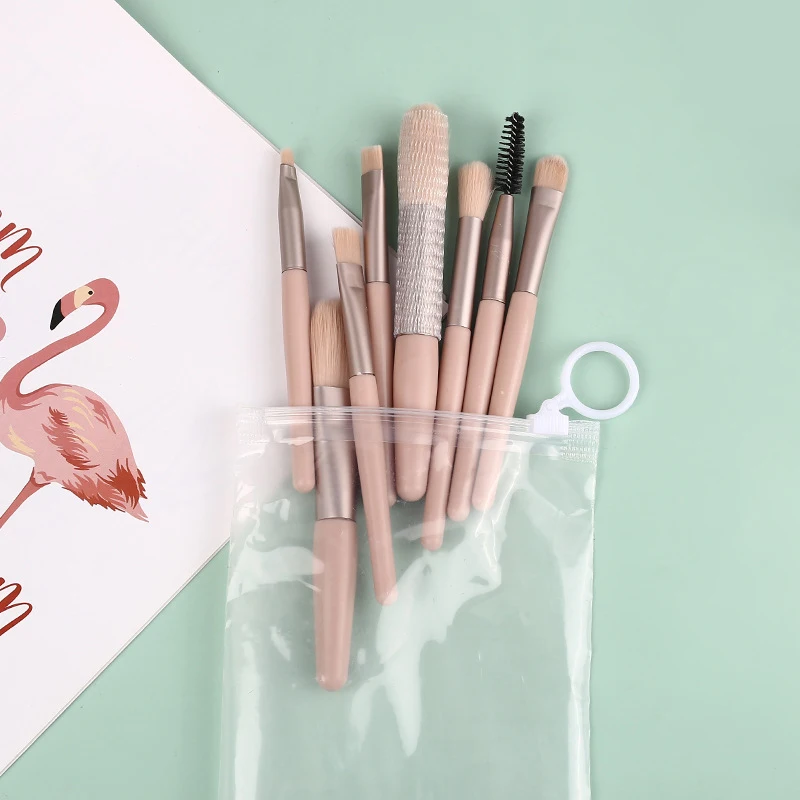 

8pcs Mini Travel Portable Soft Makeup Brush Set Cosmetic Powder Eye Shadow Foundation Blush Blending Beauty Make Up Tool