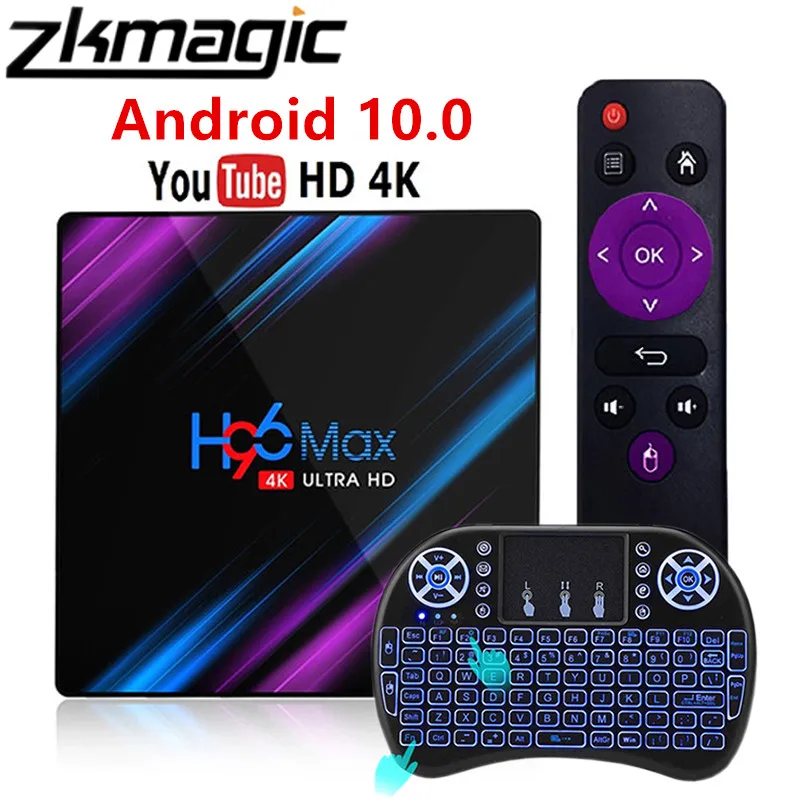 Android 10 0 Tv box H96MAX RK3318 Smart TV Box 2 4 г 5G двухъядерный процессор Wi Fi BT4.0 4K 3D Android10.0