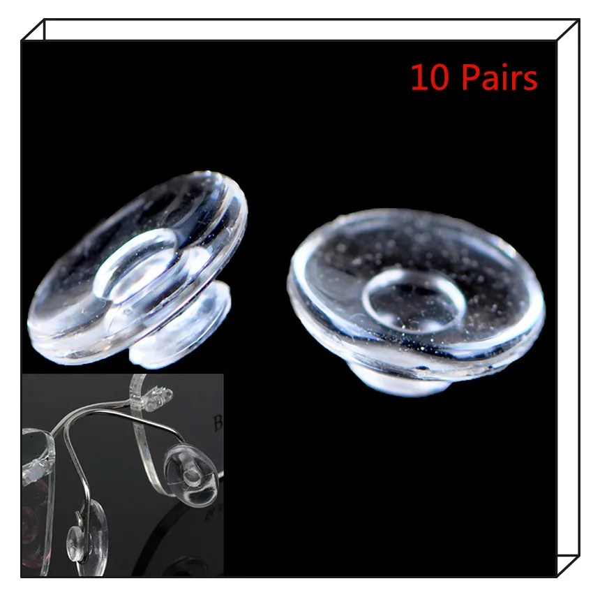 20PCS=10 Pairs Clear Anti-Slip Glasses Nose Pads Silicone Eyeglass Sunglass Nose Pad