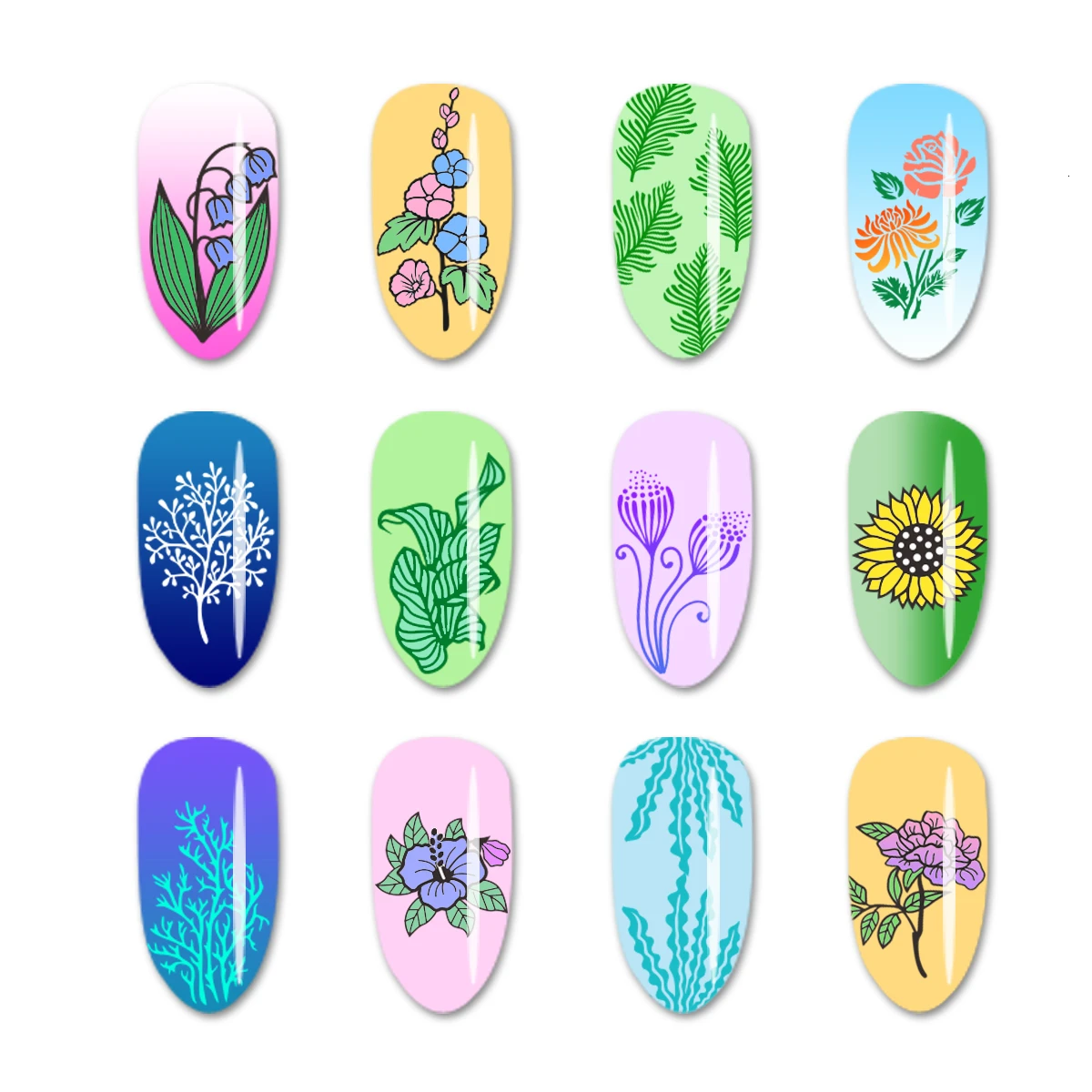 BEAUTYBIGBANG 6*12 см пластины для штамповки ногтей прямоугольная Геометрическая